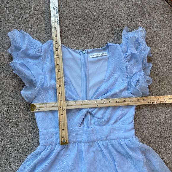 Altar’d State Blue Tiered Ruffle Maxi Dress Small Prom Formal - Picture 5 of 9